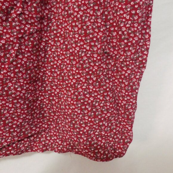 HOLLISTER CALIFORNIA - Regular | xs | Red Floral Puff Sleeve Mini Dress - Picture 8 of 14